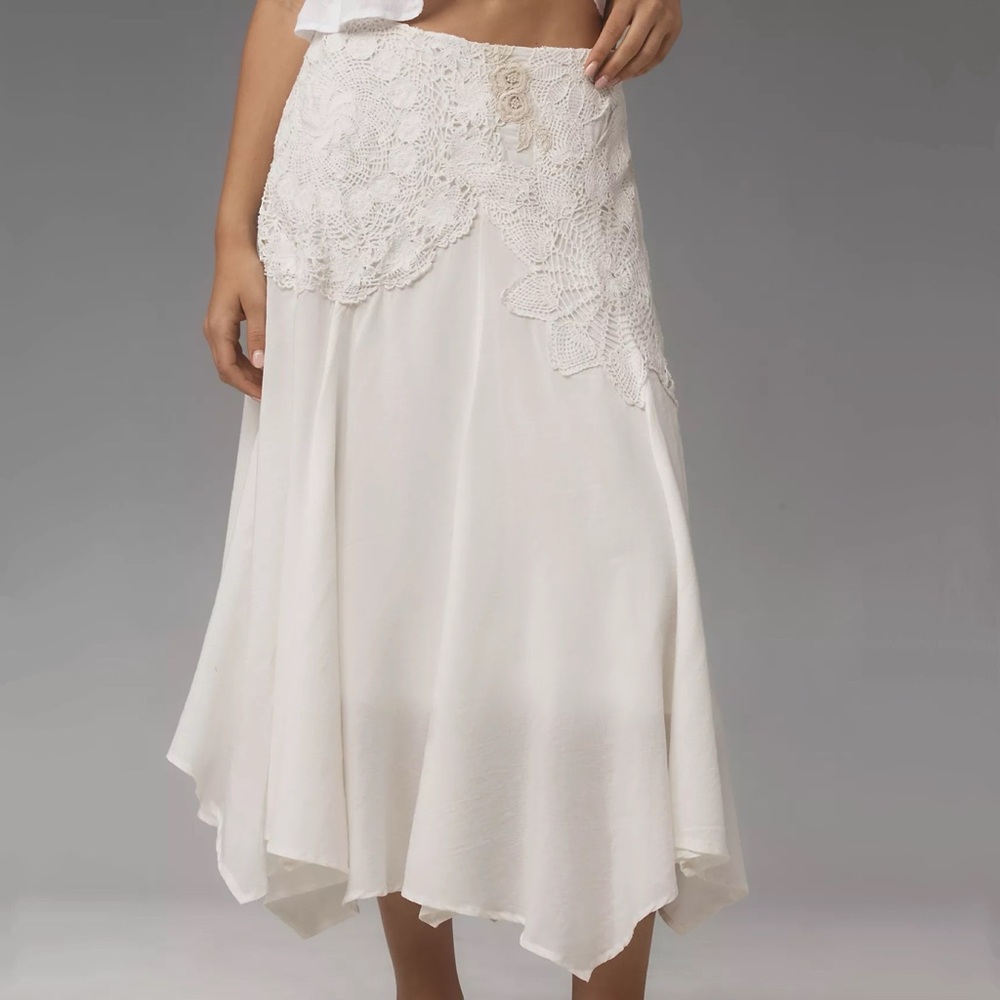 By Anthropologie Crafted Crochet Midi Skirt - Picture 3 of 8